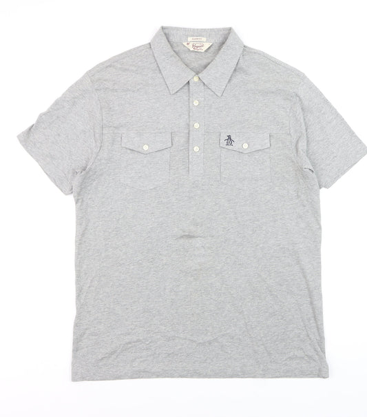 Original Penguin Men’s Grey Classic Fit Polo Shirt Size L