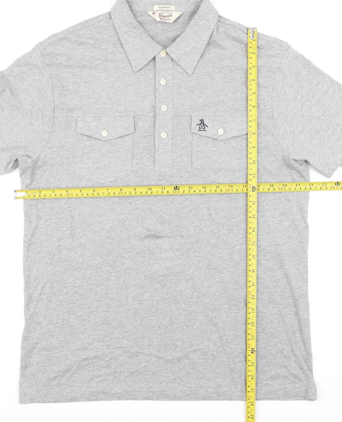 Original Penguin Men’s Grey Classic Fit Polo Shirt Size L