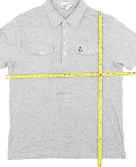 Original Penguin Men’s Grey Classic Fit Polo Shirt Size L