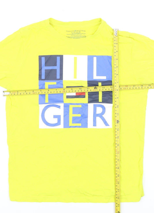 Tommy Hilfiger Boys Yellow Graphic Logo Cotton T-Shirt Size 16 Years