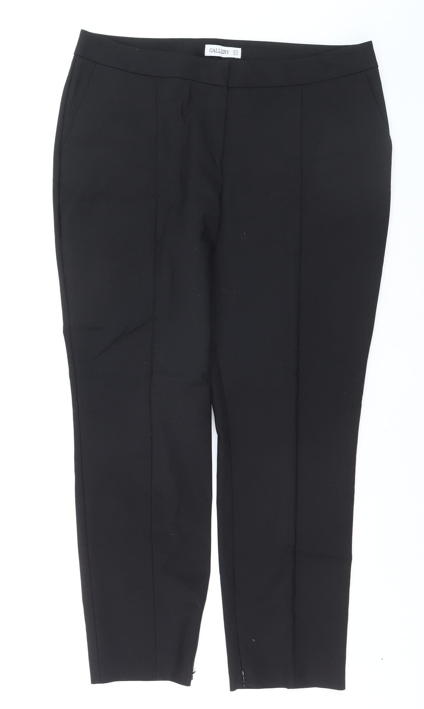Gallery Women's Black Size 14 Slim Ankle Work Trousers