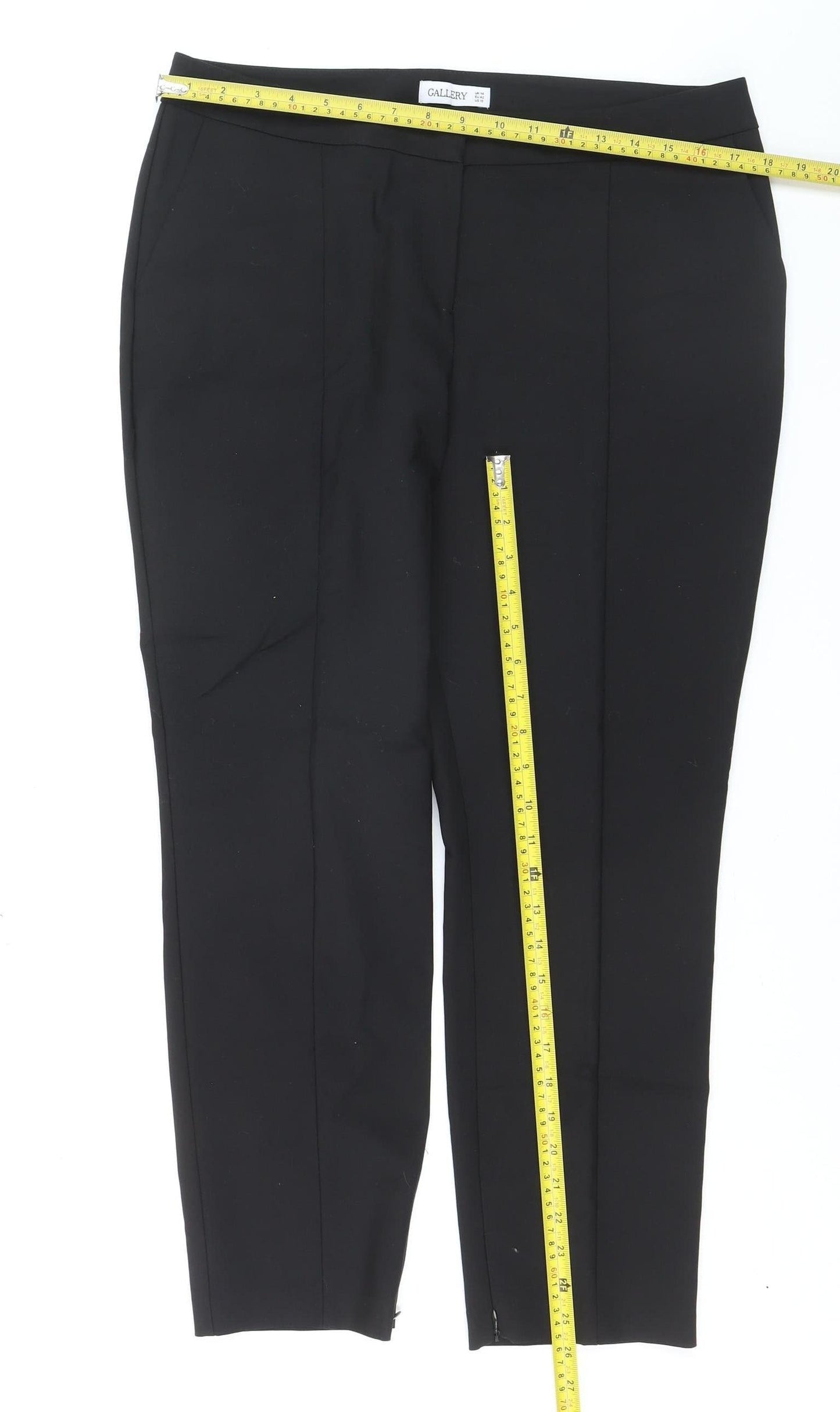 Gallery Women's Black Size 14 Slim Ankle Work Trousers