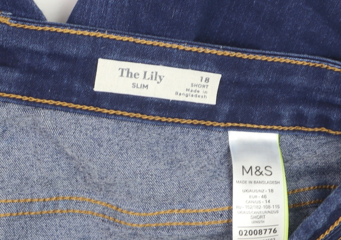 Marks and Spencer Women’s Blue Slim Jeans Size 18 Short Denim