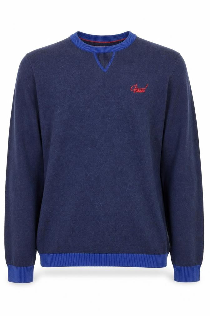 Diesel Men's Blue Cotton Crew Neck Pullover Jumper Size S