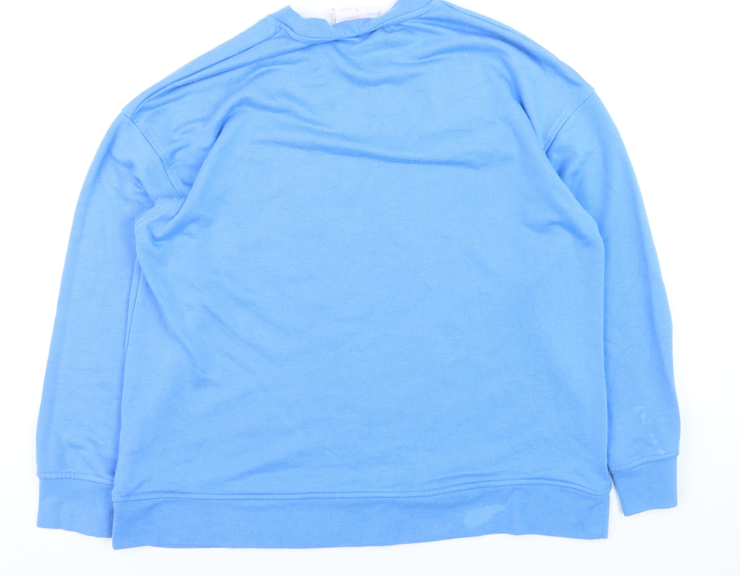 Primark Disney Stitch Blue Sweatshirt Women L Pullover Crew Neck
