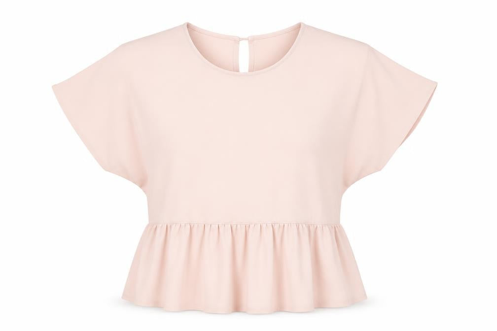 New Look Women Pink Peplum Blouse UK 12 Woven Lightweight Top