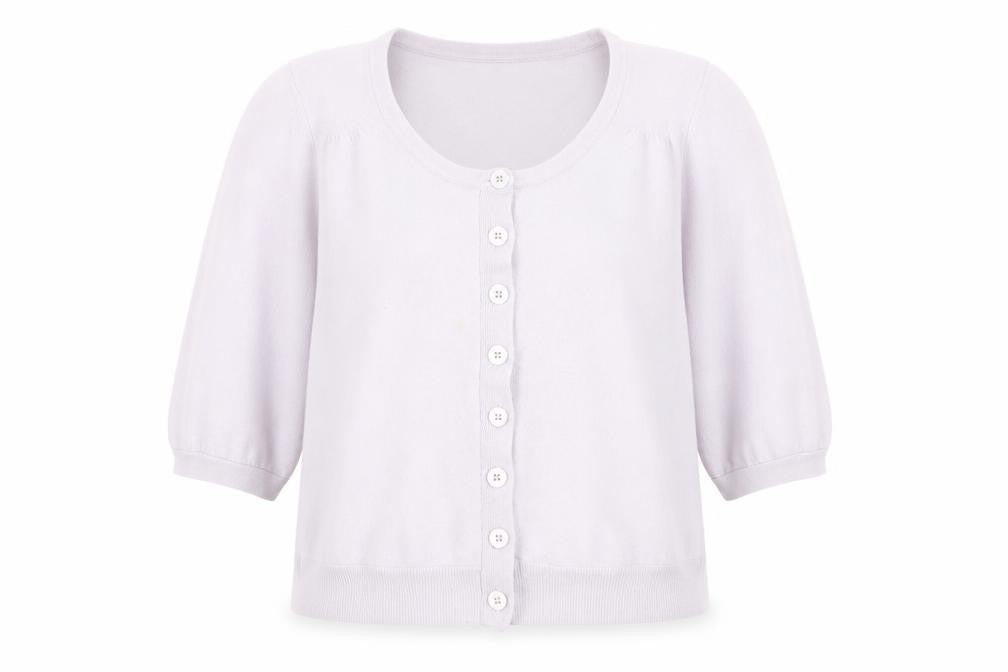 Kaliko Women Lilac 100% Cashmere Cardigan Size 18 Short Sleeve
