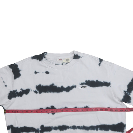 Levi's Women's Black & White Tie-Dye Pullover Sweatshirt Medium