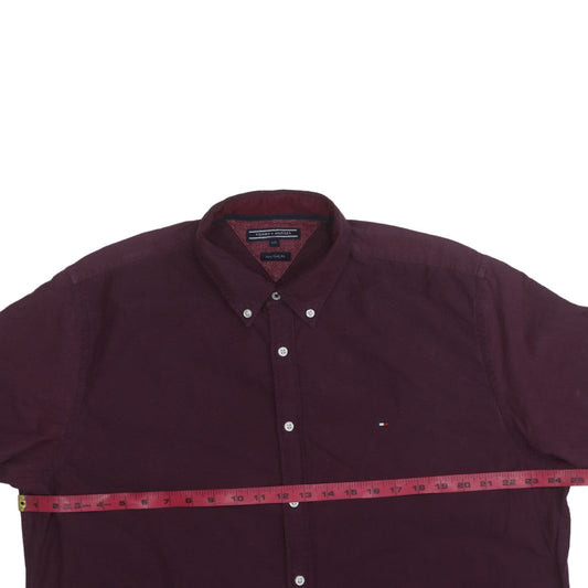 Tommy Hilfiger Men’s Purple Button-Down 2XL Cotton Shirt New York Fit