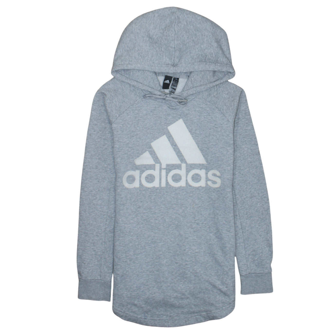 Adidas Women Grey Small Pullover Hoodie Sweatshirt Logo Lightweight