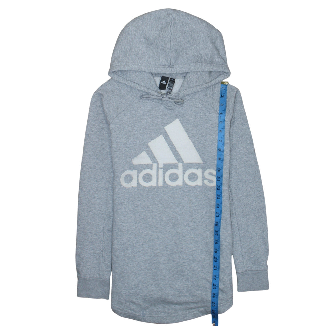 Adidas Women Grey Small Pullover Hoodie Sweatshirt Logo Lightweight