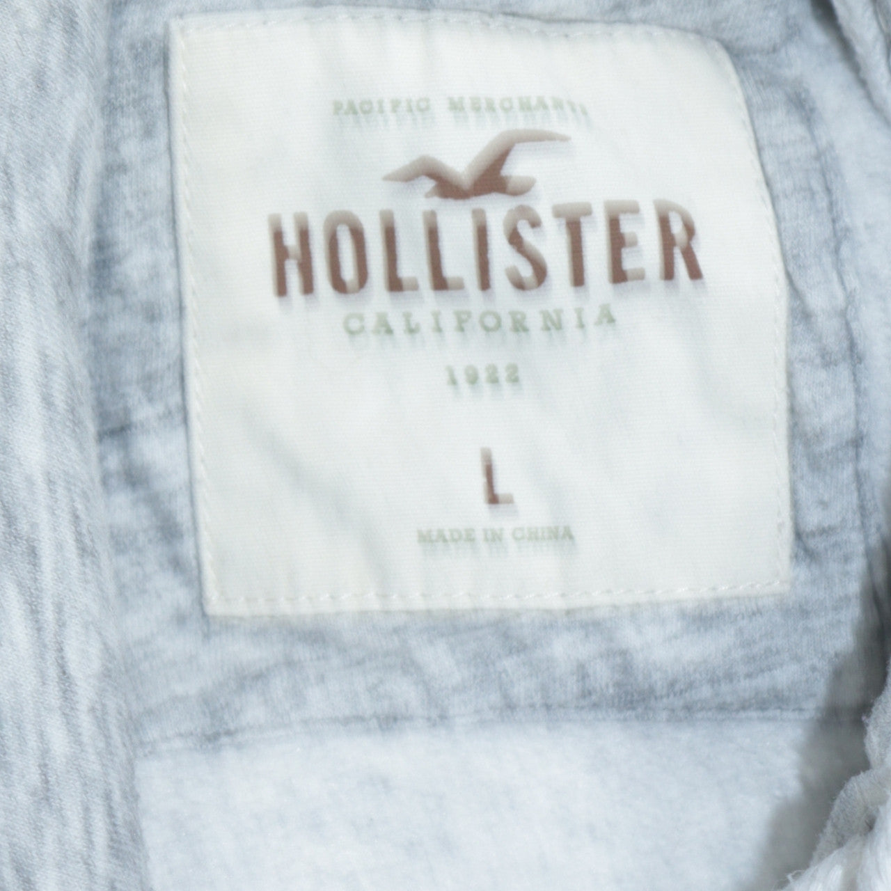 Hollister Women Grey Pullover Hoodie L Logo Graphic Soft Cotton Blend