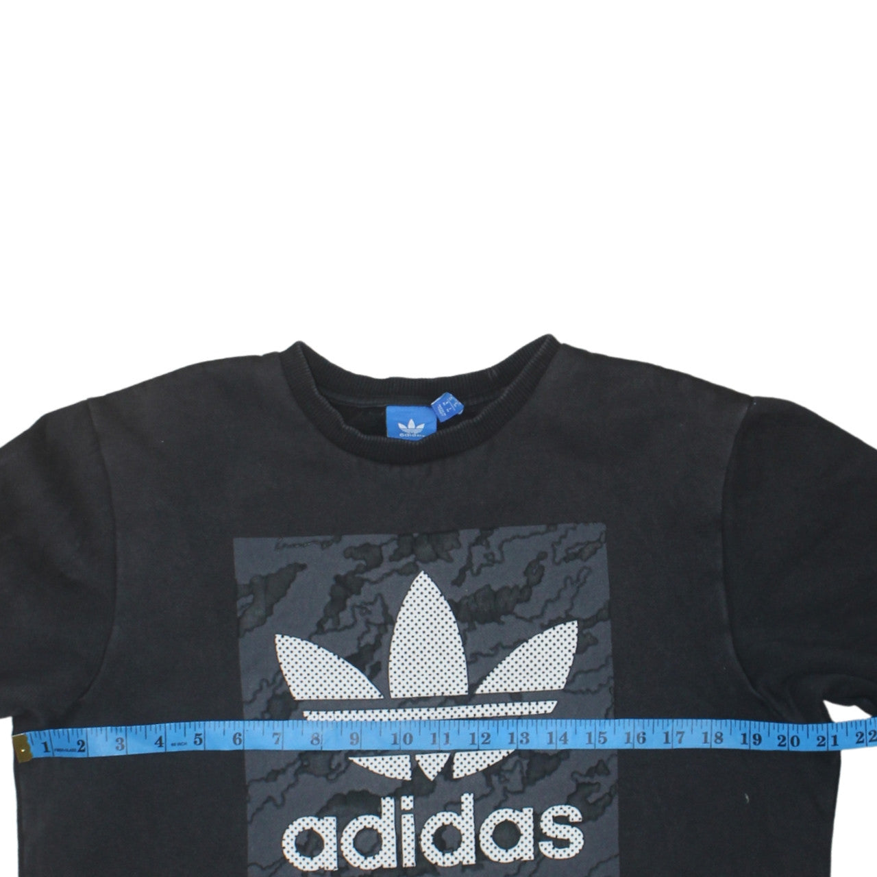 Adidas Men's Black Graphic Trefoil Logo Pullover Sweatshirt Size M