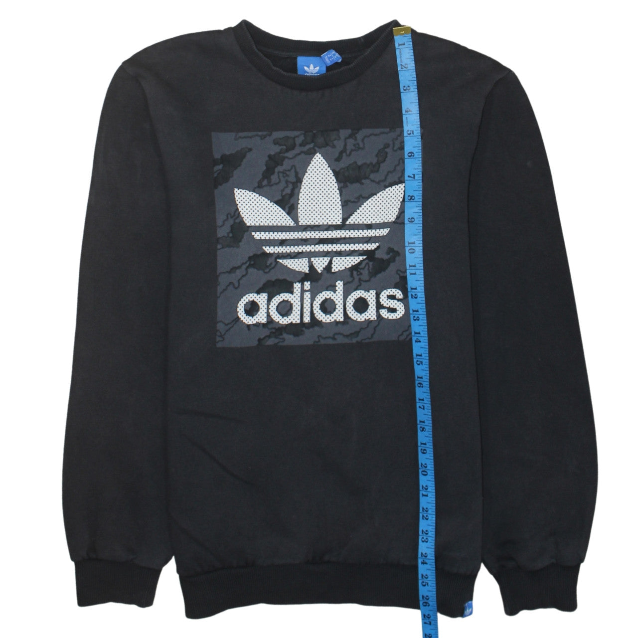 Adidas Men's Black Graphic Trefoil Logo Pullover Sweatshirt Size M
