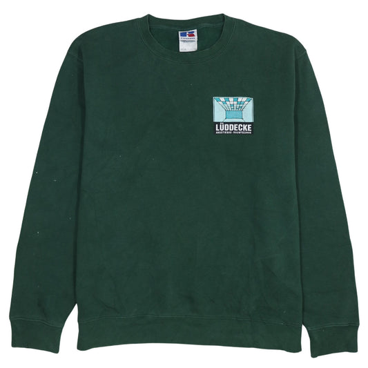 Russell Mens Green XL Pullover Sweatshirt with Logo Embroidery