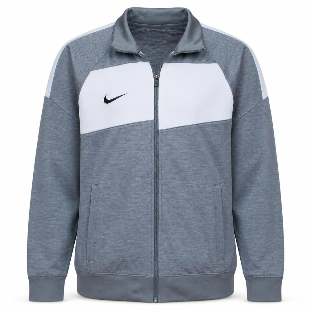 Nike Mens Grey Dri-Fit Track Jacket Size L Full Zip Athletic Outerwear