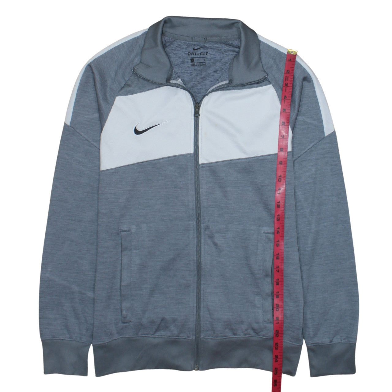 Nike Mens Grey Dri-Fit Track Jacket Size L Full Zip Athletic Outerwear