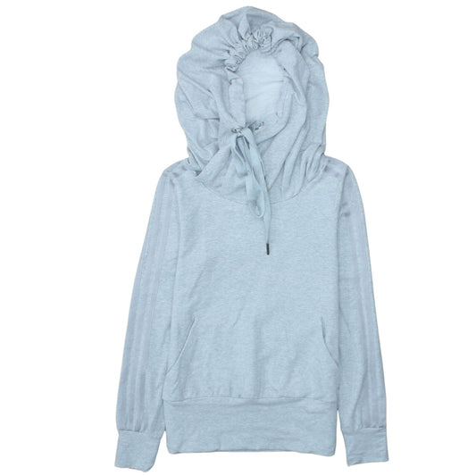 Adidas Women’s Light Grey Hooded Pullover Hoodie Size S
