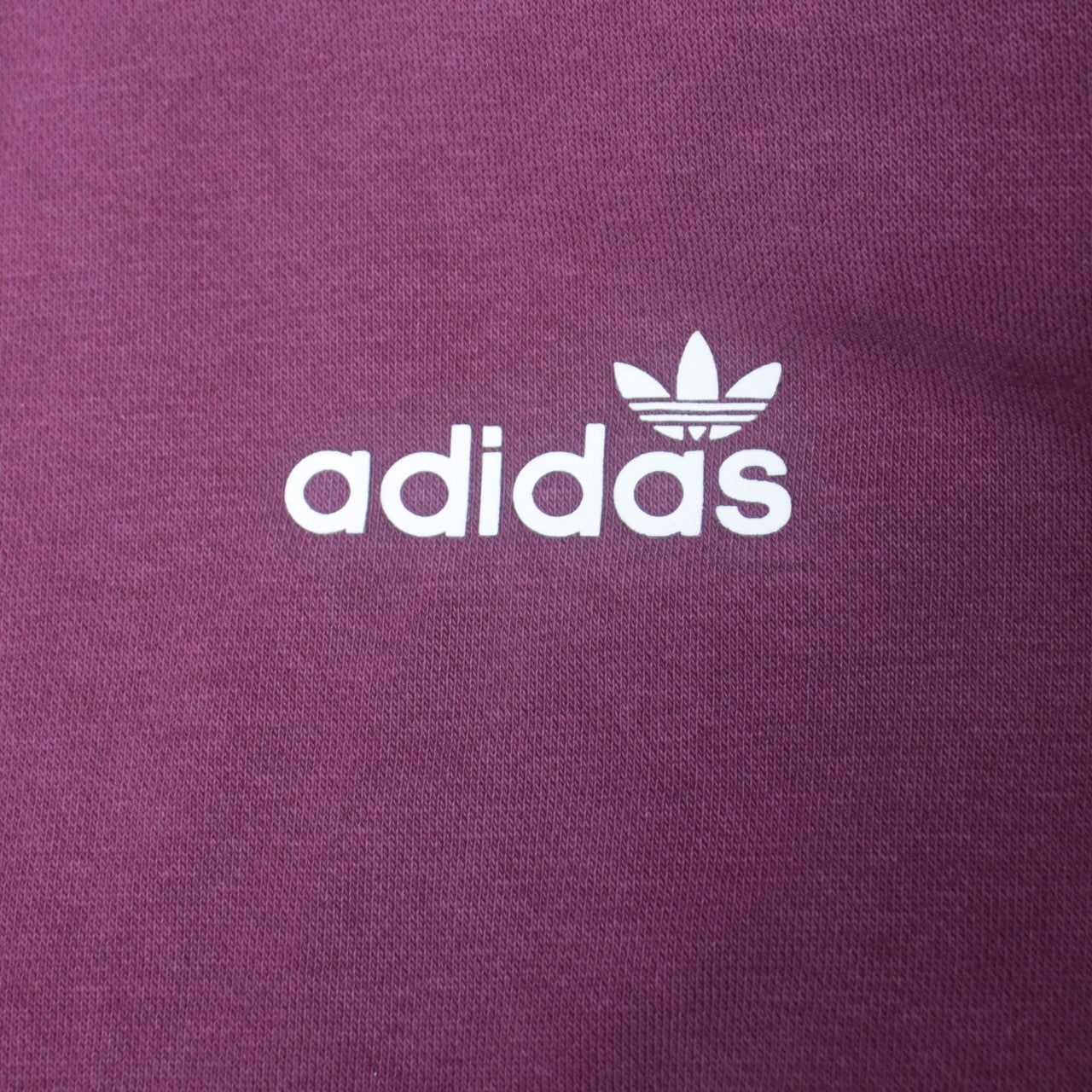Adidas Womens Burgundy Pullover Hoodie Size 12 Logo Print Cotton Blend