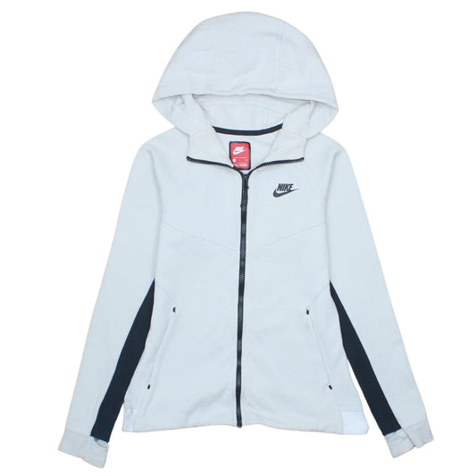 Nike Men's White Full Zip Hoodie S Regular Fit Sportswear