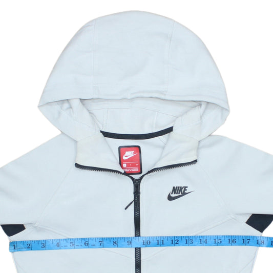 Nike Men's White Full Zip Hoodie S Regular Fit Sportswear