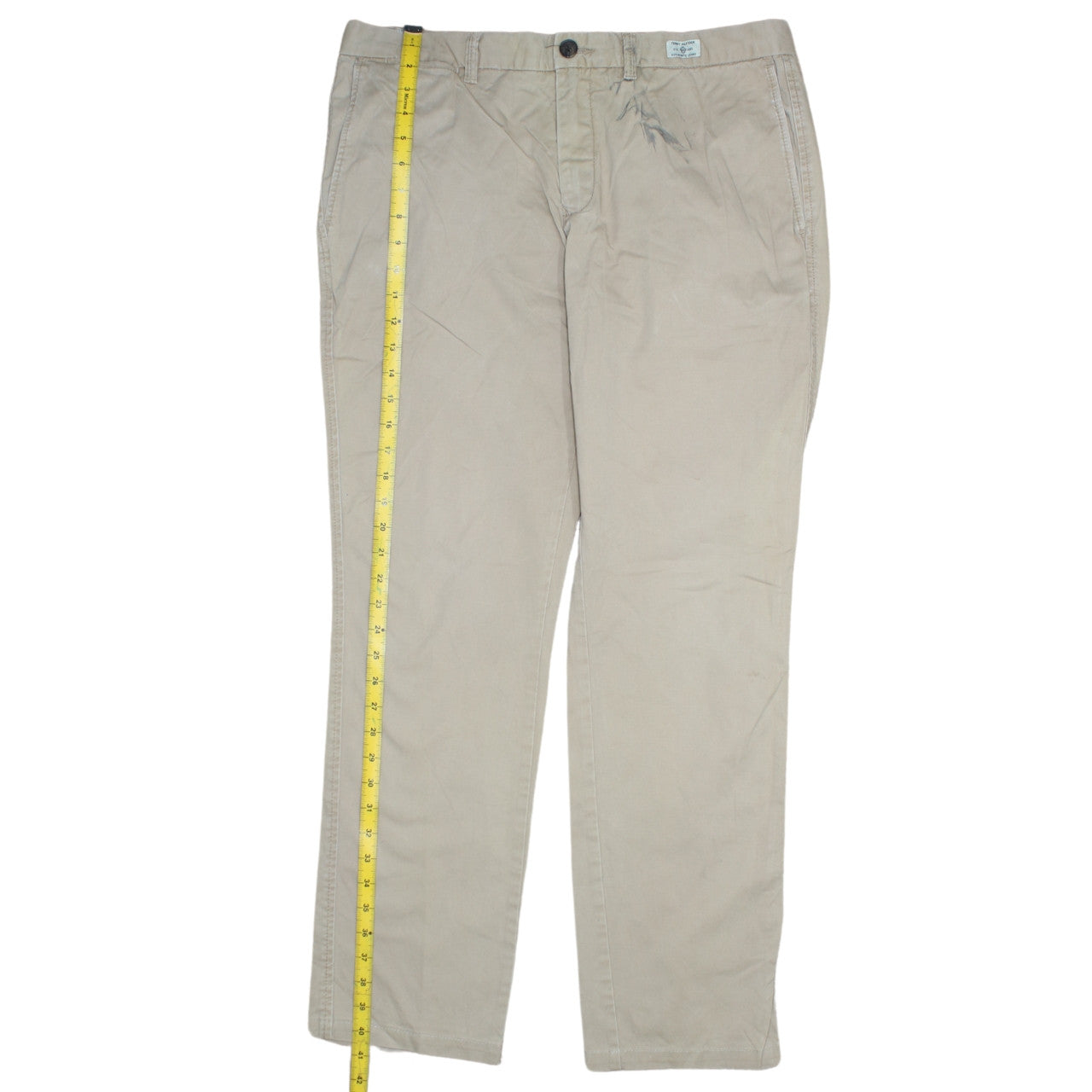 Tommy Hilfiger Men's Beige Chino Trousers Size 36x34 Regular Fit