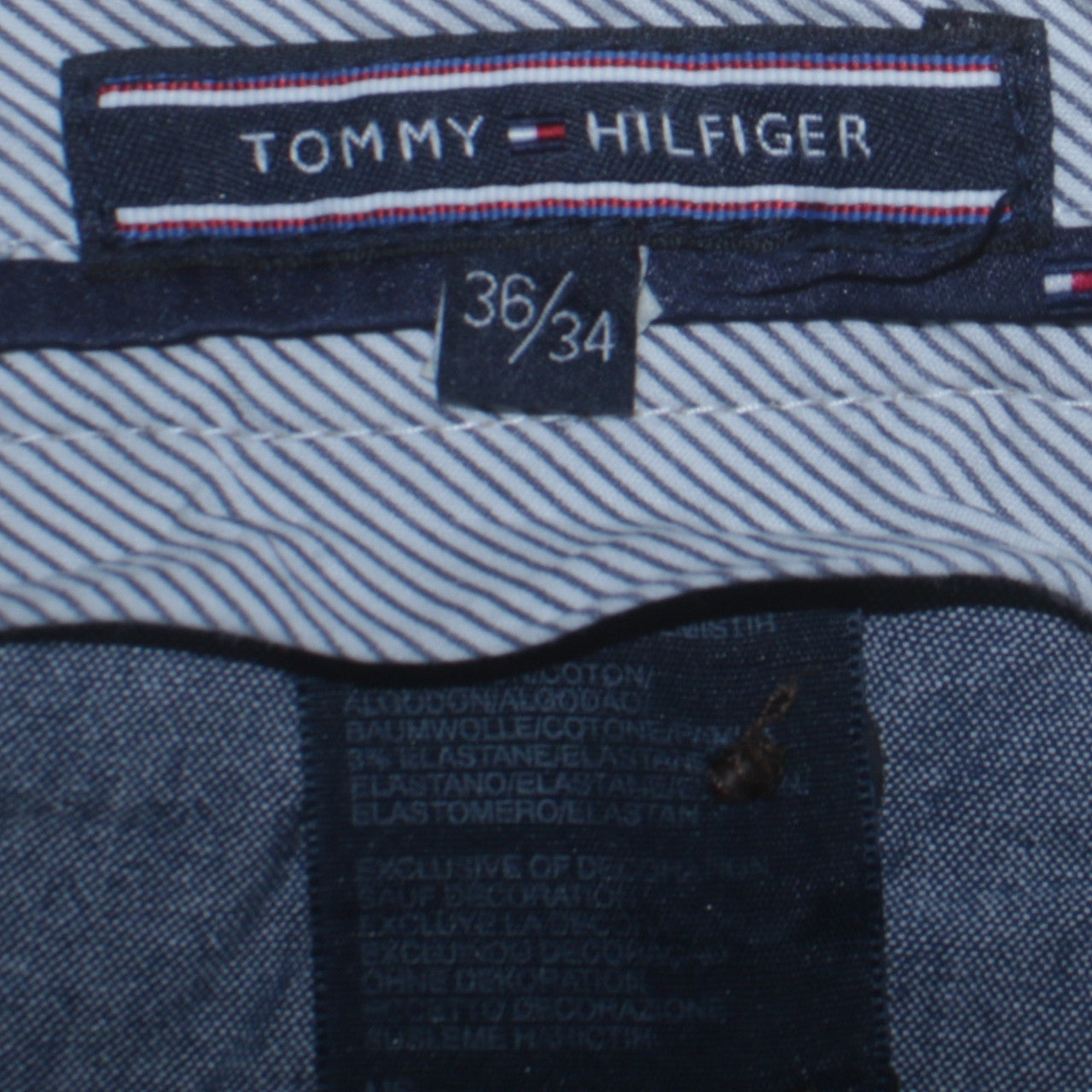 Tommy Hilfiger Men's Beige Chino Trousers Size 36x34 Regular Fit