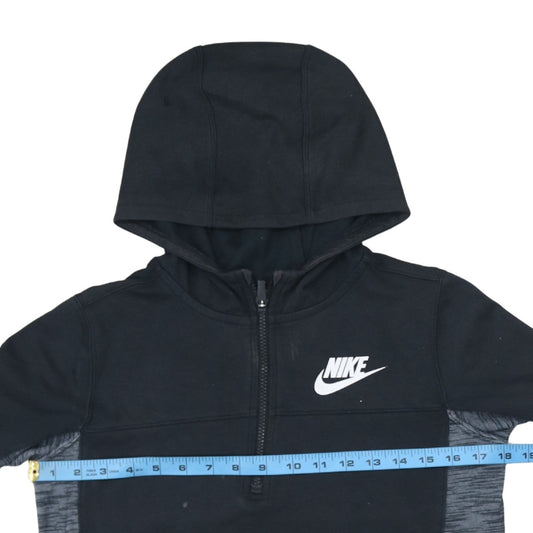 Nike Boys Black 12-13 Years Half Zip Hoodie Sweatshirt