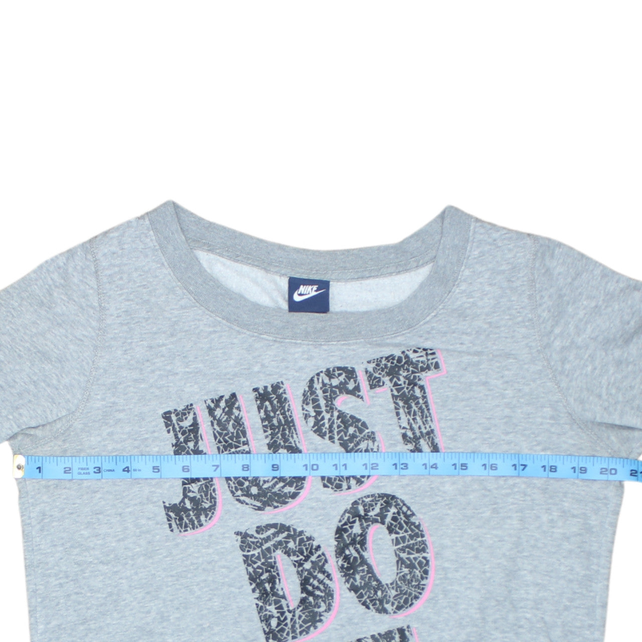 Nike Women Grey Just Do It Crew Neck Pullover Sweatshirt Size M
