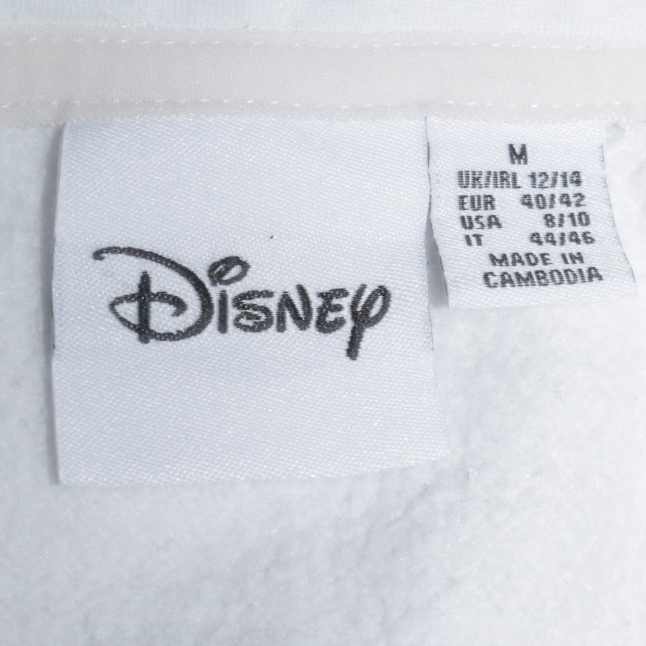 Disney Primark Women White Stitch Hoodie Size 12/14 Pullover