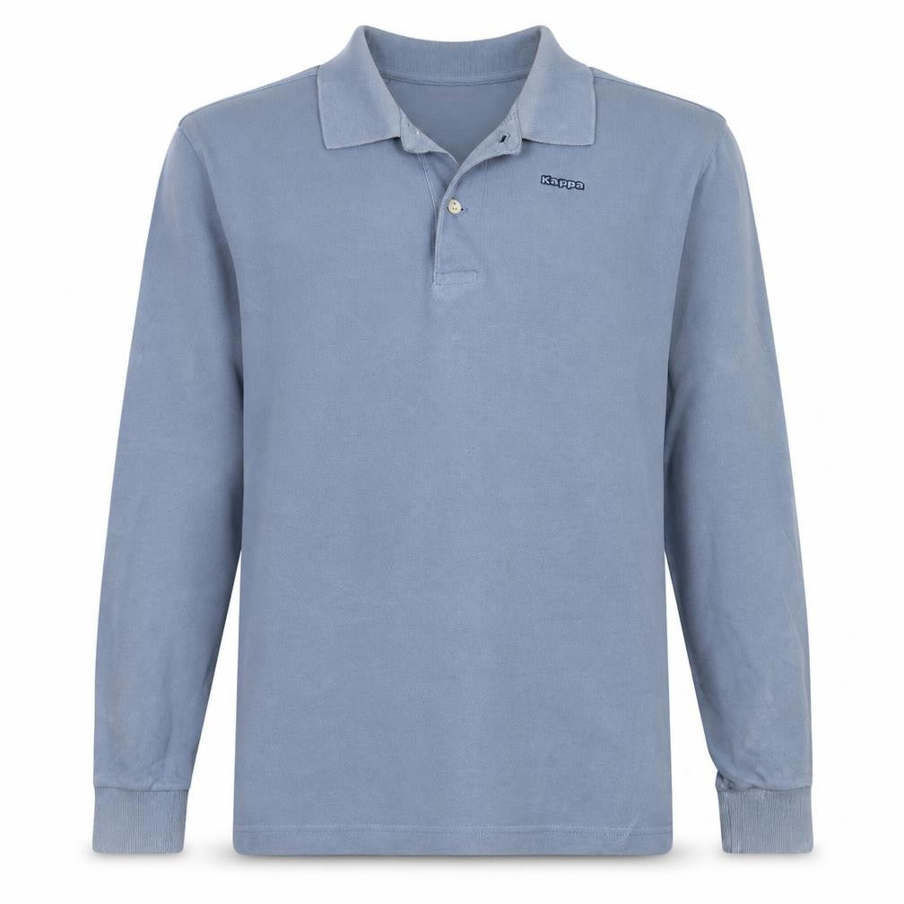 Kappa Men's Blue Long Sleeve Polo Shirt Size L Cotton Casual Top