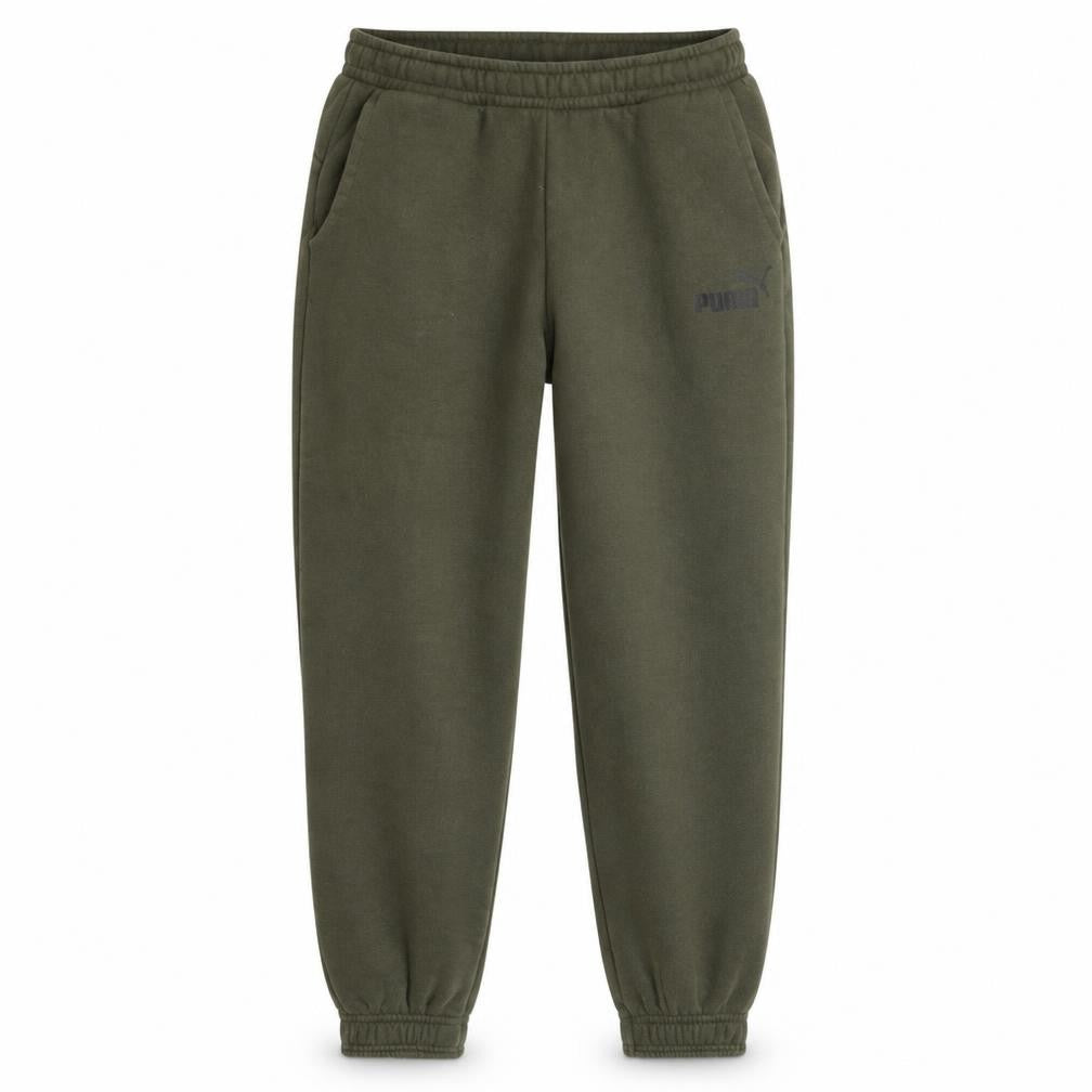 Front view of Puma boys’ green jogger fleece sweatpants 15-16 years casual trousers