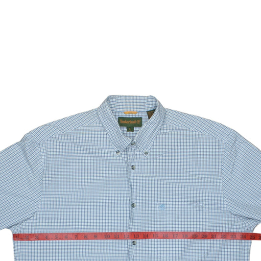 Timberland Men's Blue Check Long Sleeve Button-Down Casual Shirt L