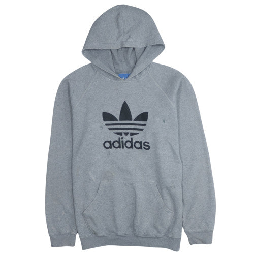 Adidas Mens Grey XL Pullover Hoodie with Logo Graphic