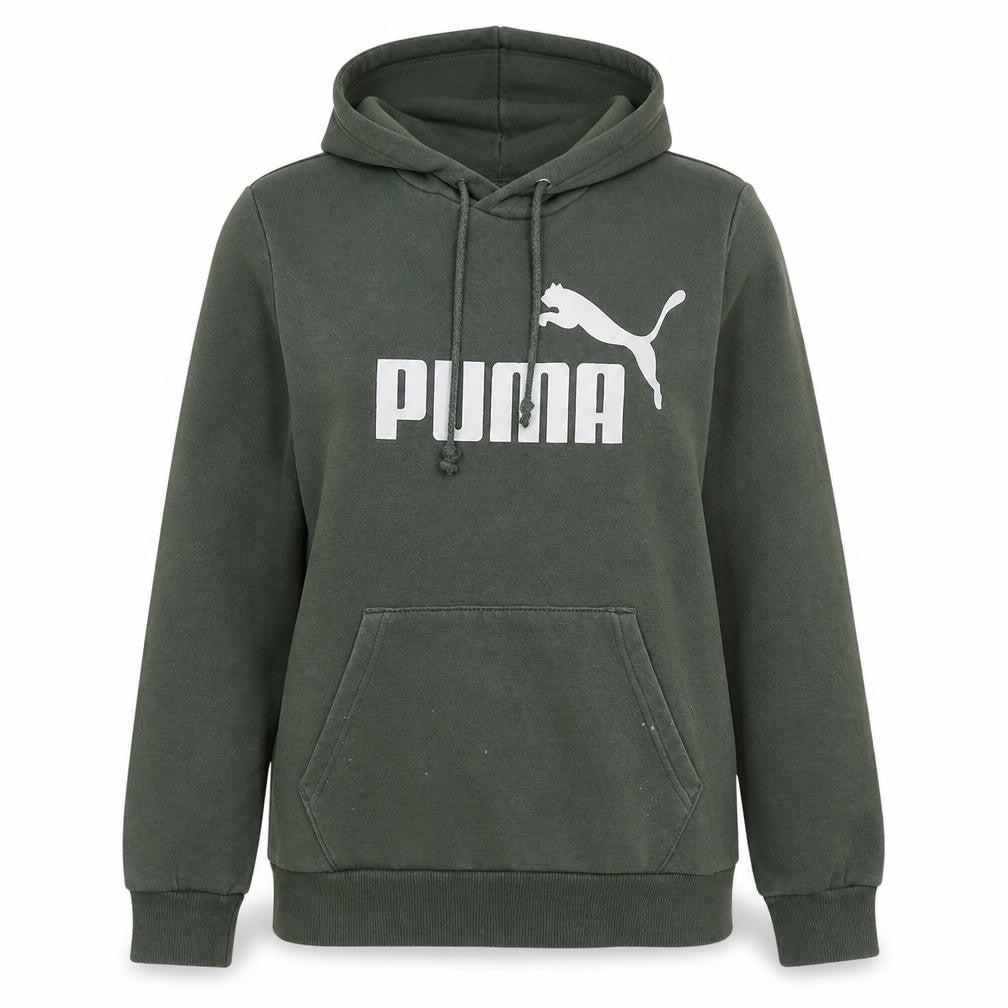 Puma Women’s Green Pullover Hoodie XS Relaxed Fit Casual Sweatshirt