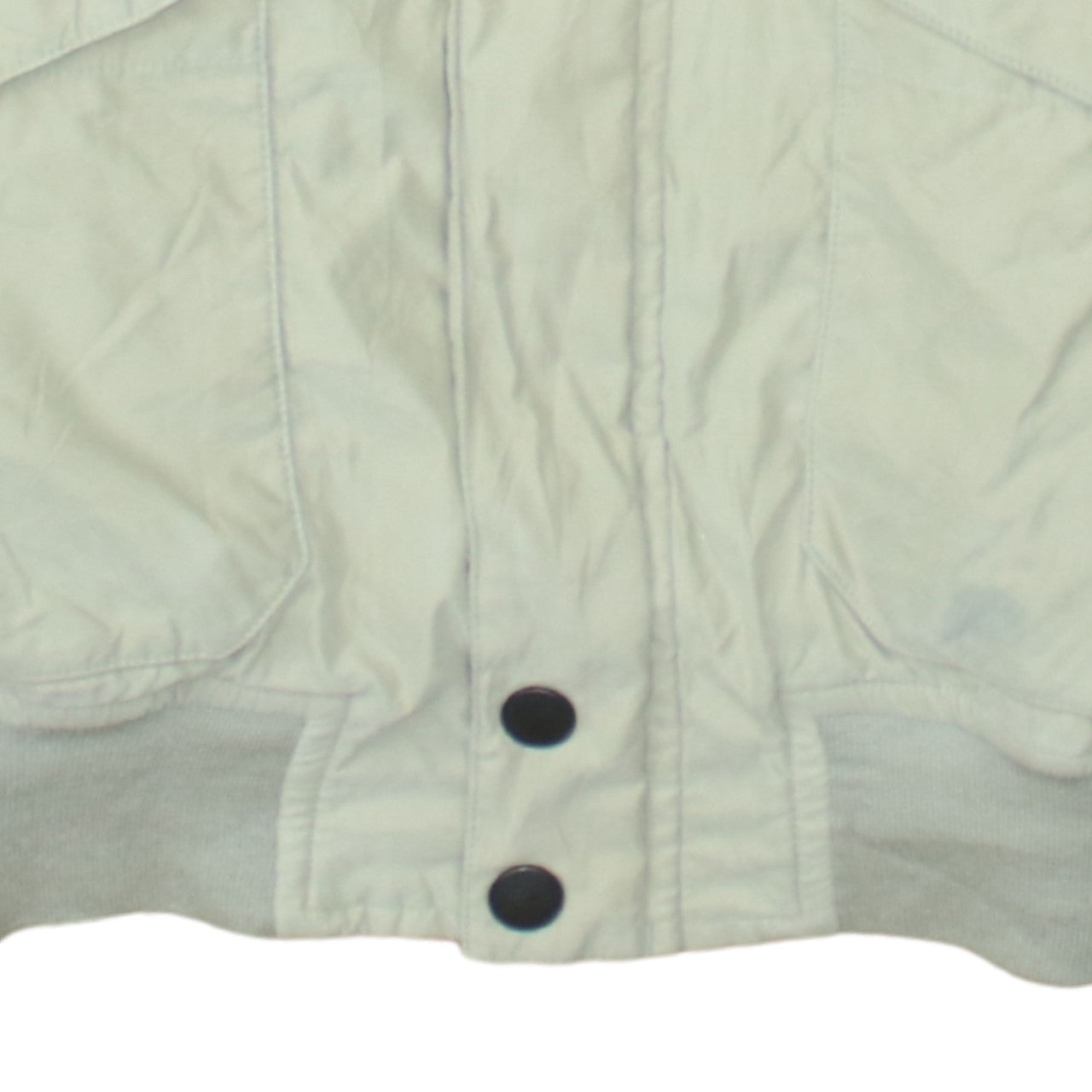 Nautica Men Beige XL Bomber Jacket Leather Collar Nylon Blend