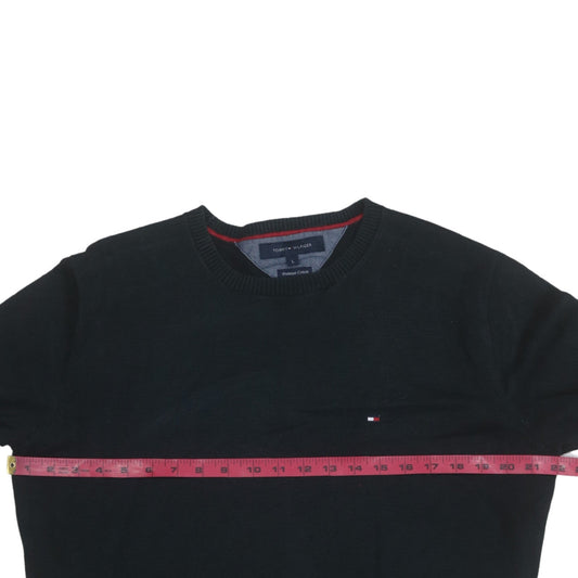 Tommy Hilfiger Men’s Black Cotton Crew Neck Pullover Jumper L
