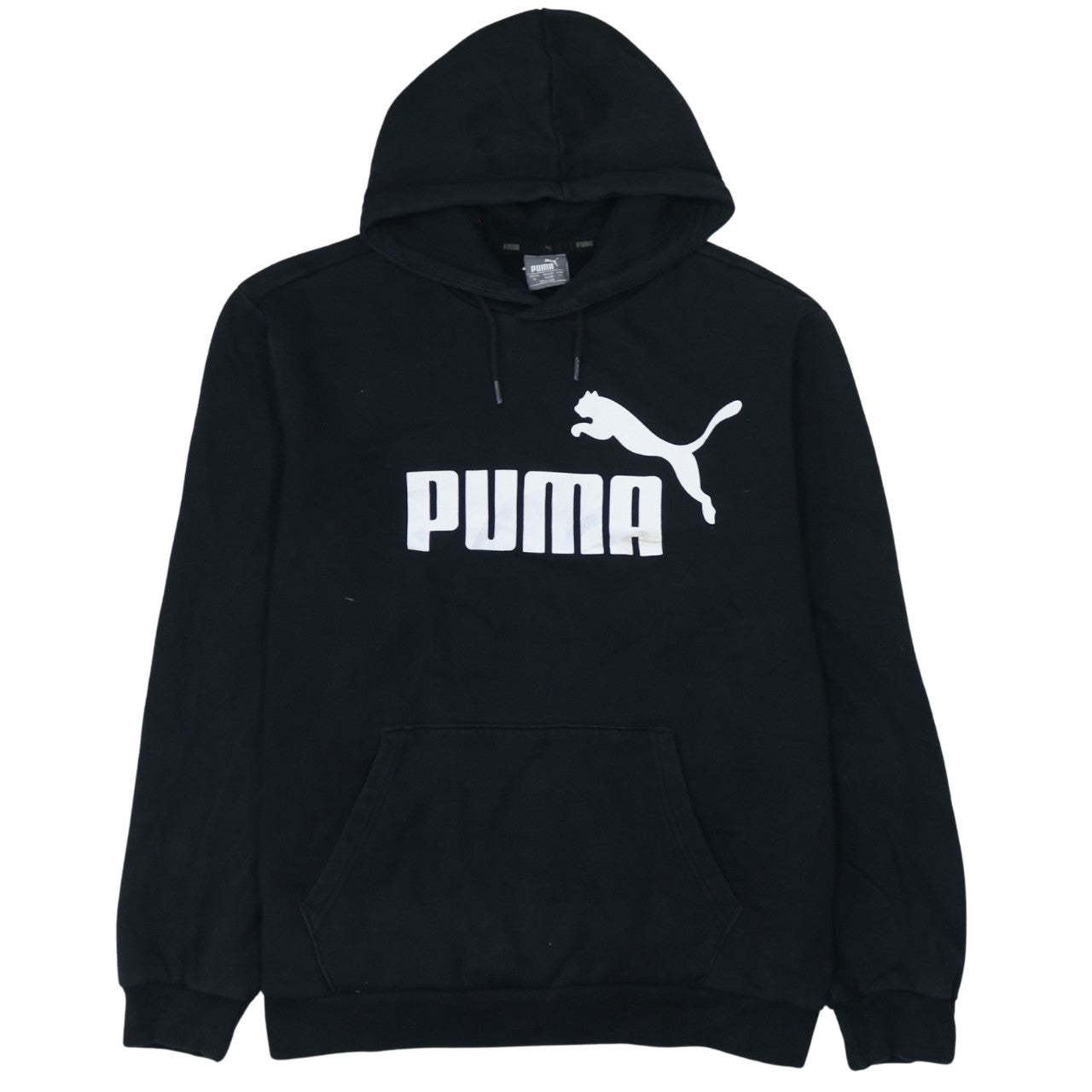 Puma Men's Black XL Pullover Hoodie with Logo Print