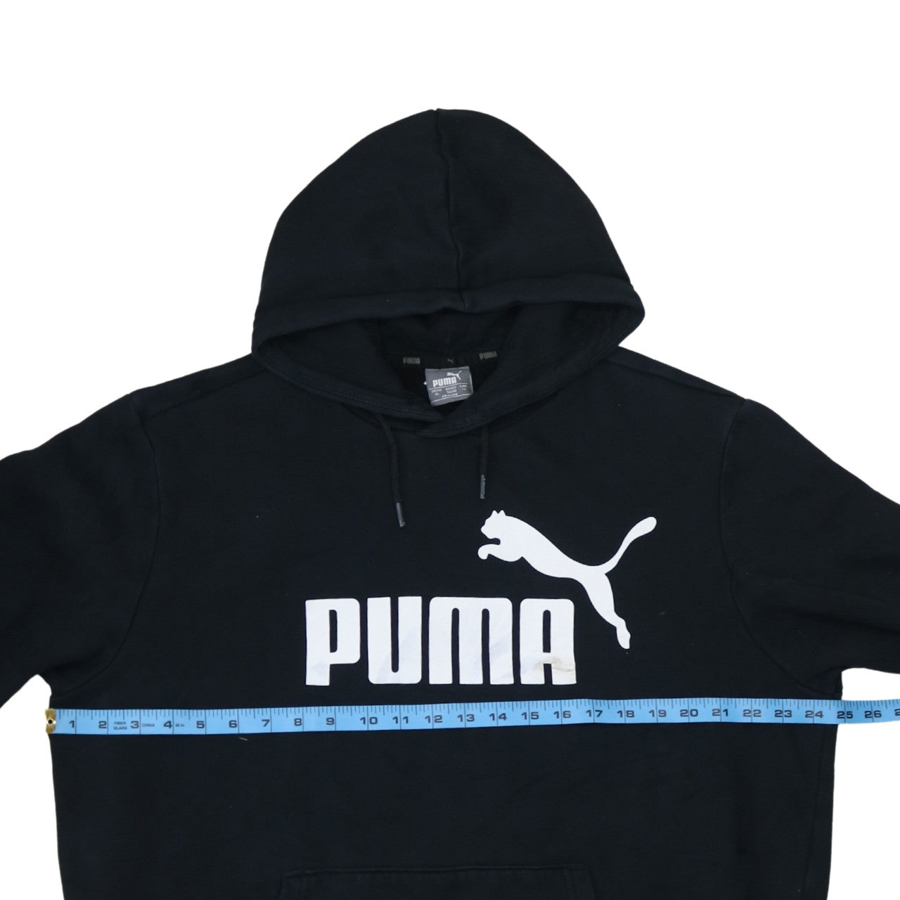 Puma Men's Black XL Pullover Hoodie with Logo Print