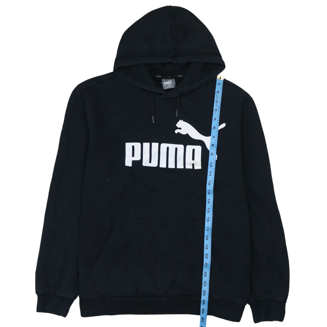 Puma Men's Black XL Pullover Hoodie with Logo Print