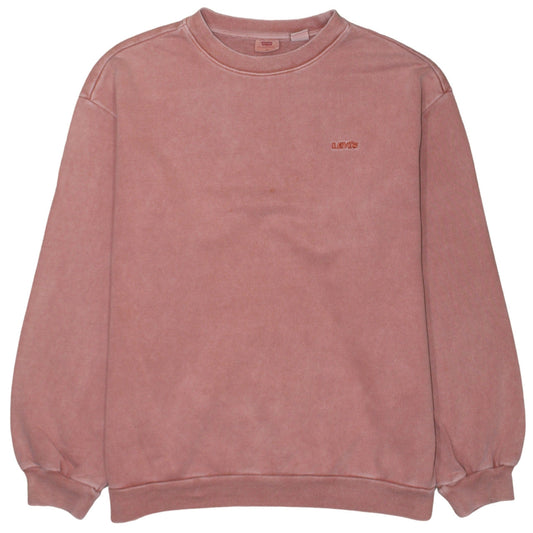 Levi's Womens Pink Pullover Sweatshirt XS Cotton Crew Neck Casual