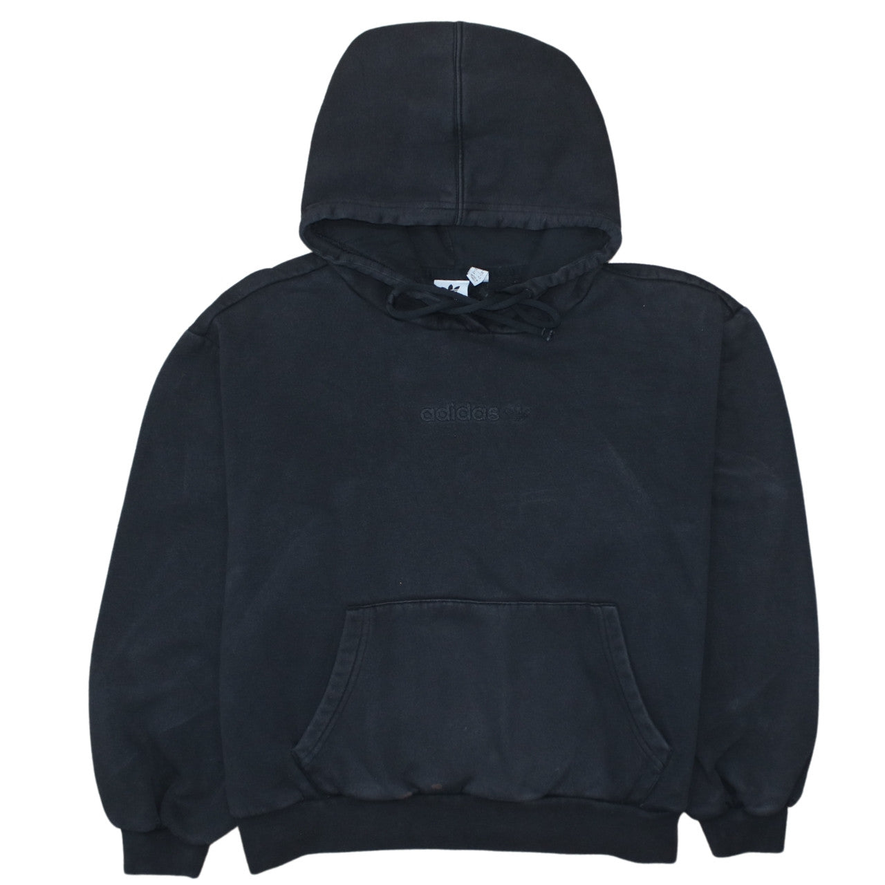 Adidas Women's Black Size 10 Pullover Hoodie with Logo and Pockets