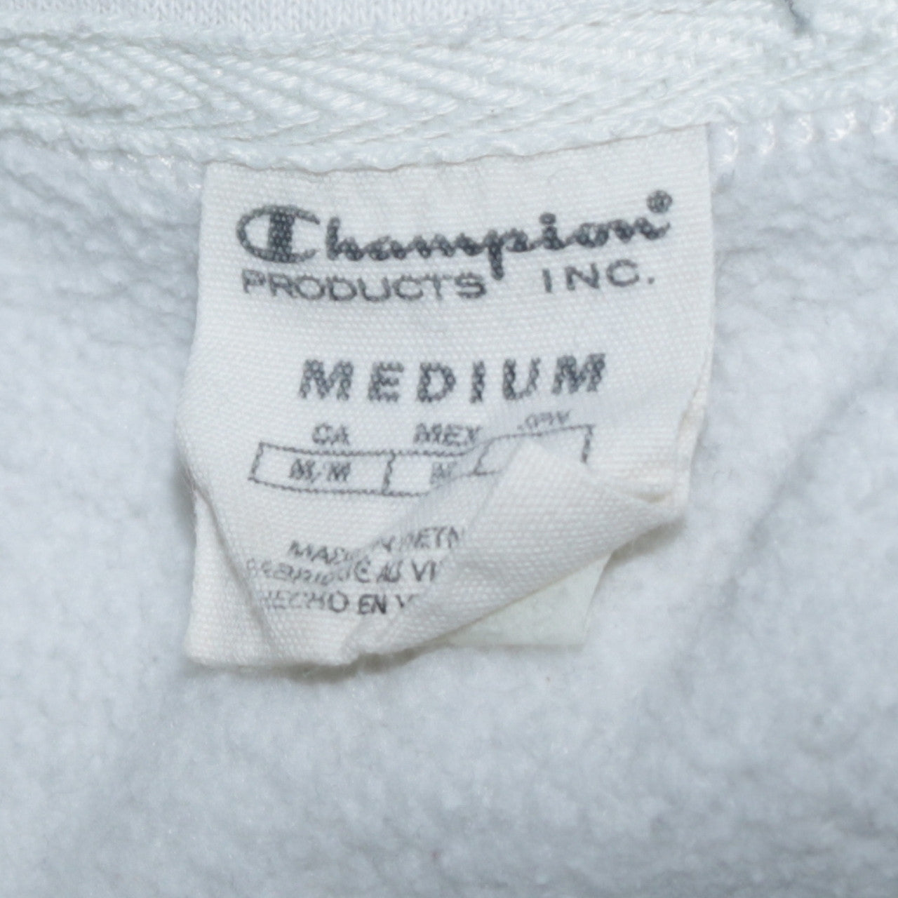 Champion Men's White 1/4 Zip Fleece Sweatshirt Medium
