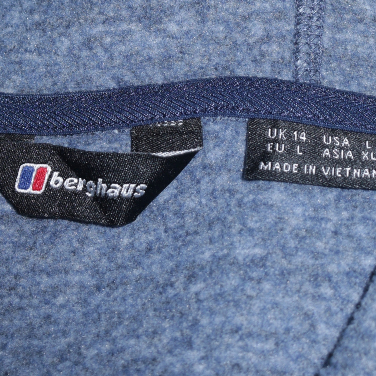 Berghaus Women's Blue Hooded Full Zip Fleece Jacket Size 14