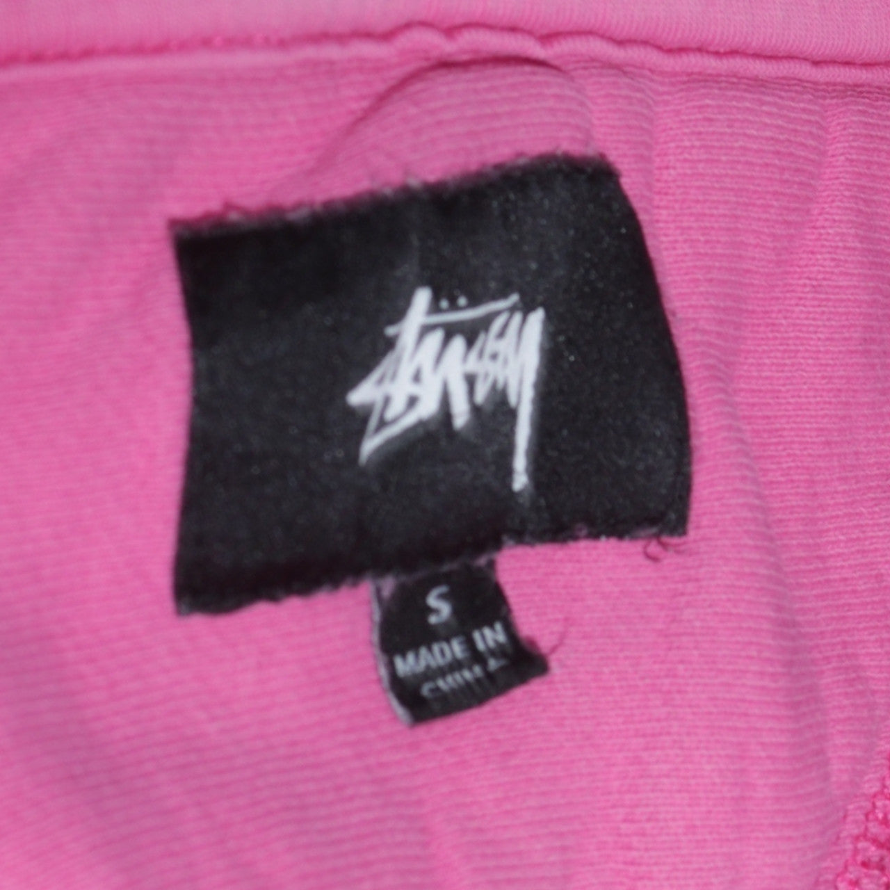 Stussy Womens Pink 1/2 Zip Cotton Sweatshirt Size S