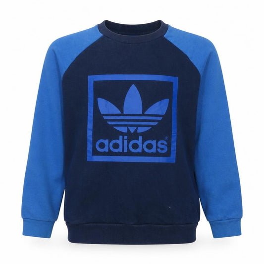 Adidas Boys Blue Crew Neck Pullover Sweatshirt 13-14 Years Logo Print