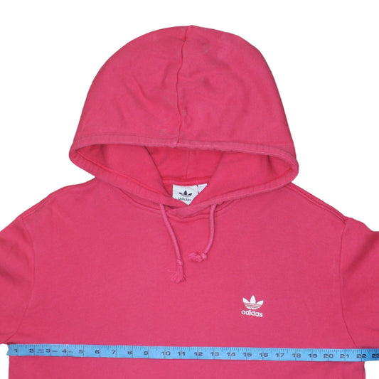Adidas Womens Pink Pullover Hoodie L Cotton Casual Sweatshirt