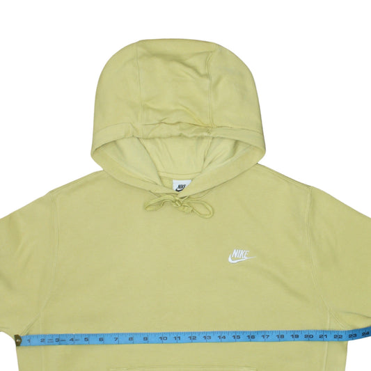 Nike Womens Yellow Pullover Hoodie Medium Cotton Blend
