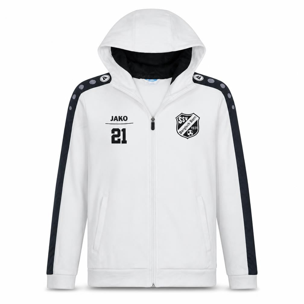 Jako Men's White SSV Bergisch Born Full Zip Hoodie Size S