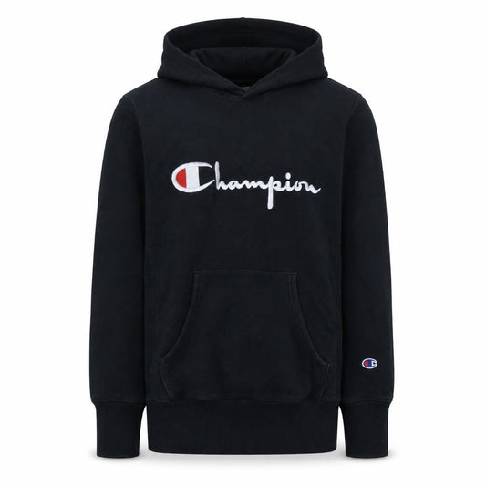 Champion Men's Black Medium Pullover Hoodie Embroidered Logo